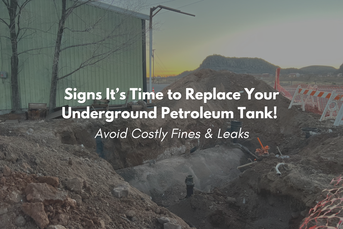 A underground petroleum tank being inspected t
